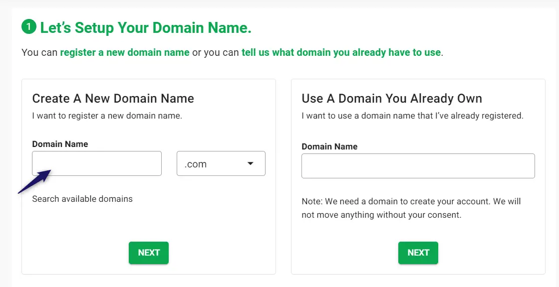 Register a new domain