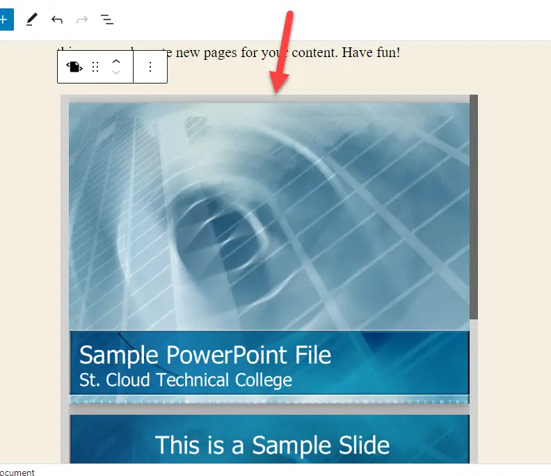 Live preview - embed powerpoint in wordpress