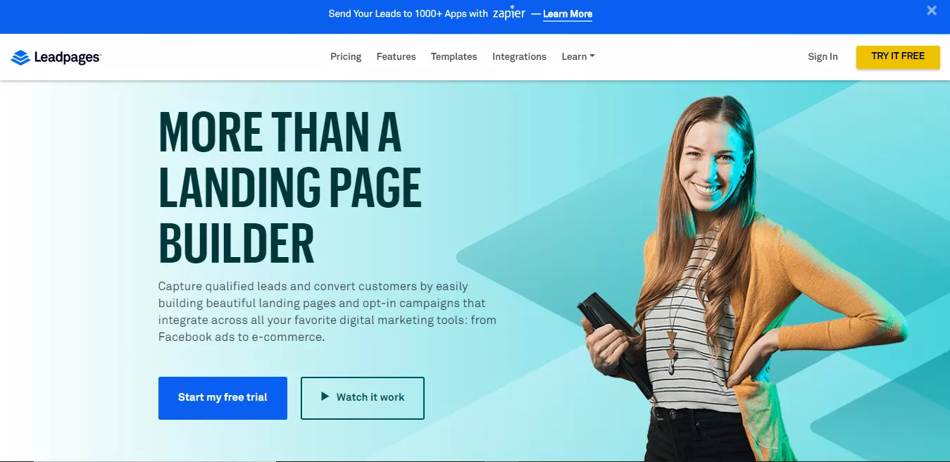 Leadpages homepage
